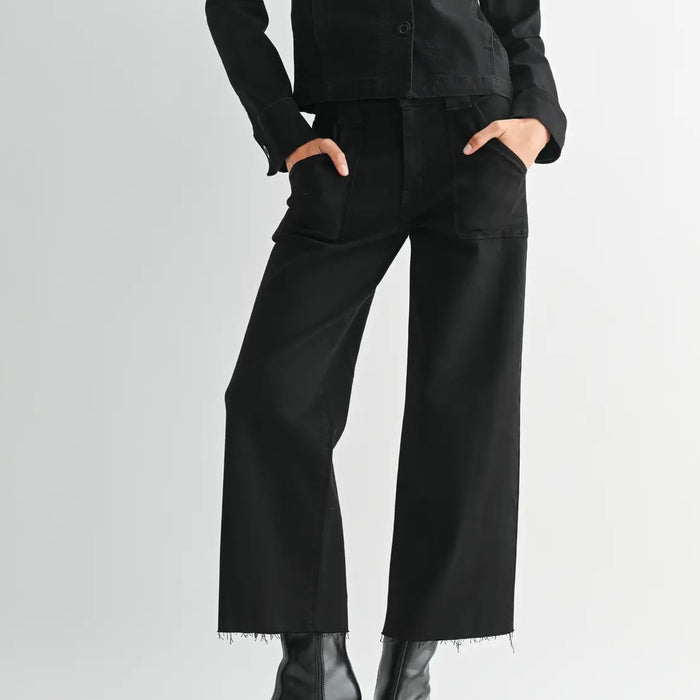 Just Black Denim- Petite Palazzo / Black