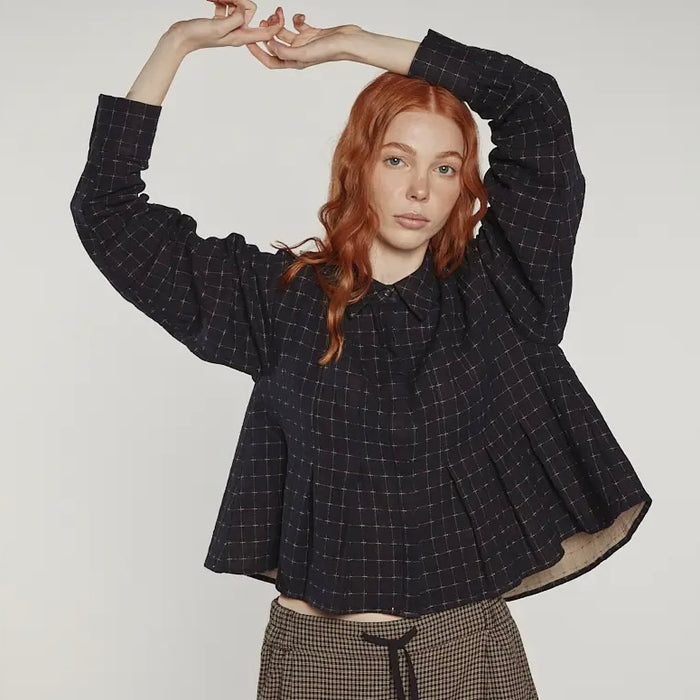 A Mente- Cotton Pleated Blouse