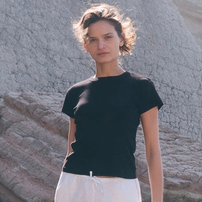 LA Relaxed- Vintage Slub Tee Black