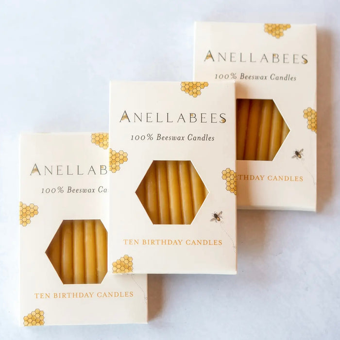 Anellabees-100% Pure Beeswax Birthday Candles