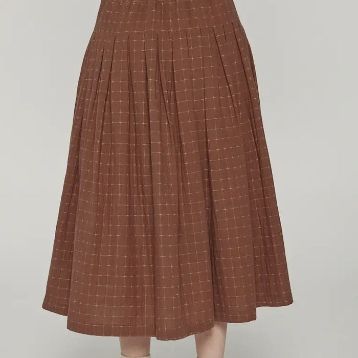 A mente- Pleated Waist Tie Skirt