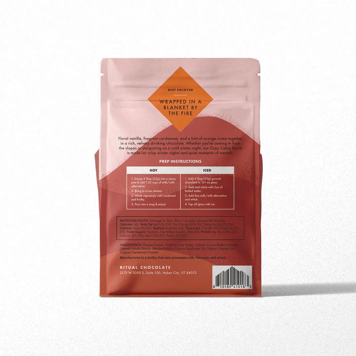 Ritual Chocolate- Cozy Cabin Blend Drinking Chocolate, 55%