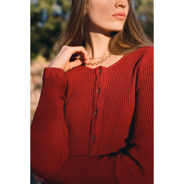 LA Relaxed-Pointelle Cardigan