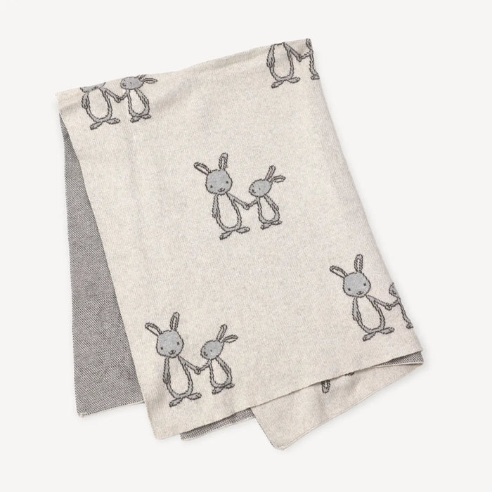 Viverano Organics-Bunny - Organic Cotton Jacquard Sweater Knit Baby Blanket