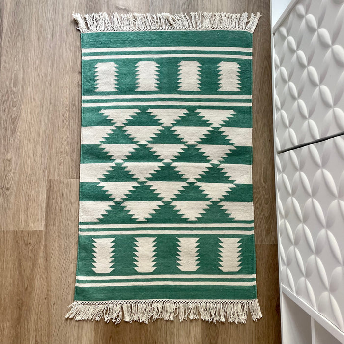 Green Flat-weave Rug