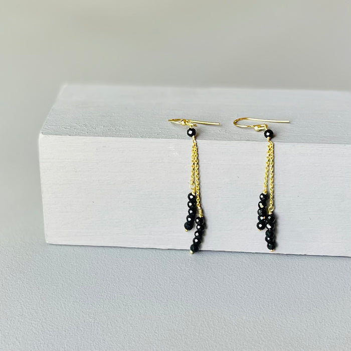 Gold + Black Onyx Earrings