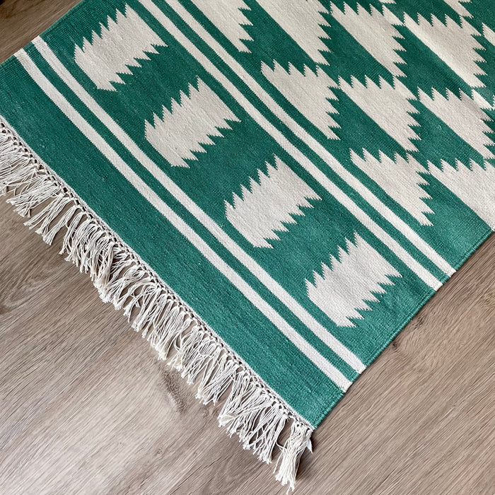 Green Flat-weave Rug